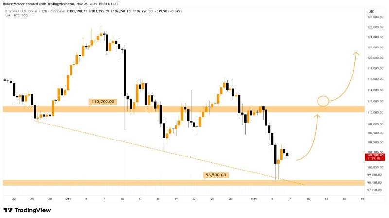 بیت‌کوین در مسیر بازگشت؛ چشم‌ها به مقاومت ۱۱۰ هزار دلاری دوخته شد