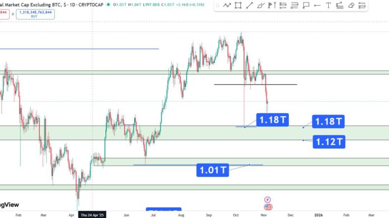 تحلیل تکنیکال: اصلاح عمیق در شاخص TOTAL2 و محدوده‌ی احتمالی ورود آلت‌کوین‌ها