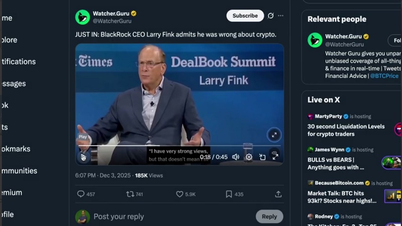 من در مورد بیت کوین اشتباه کردم، لری فینک