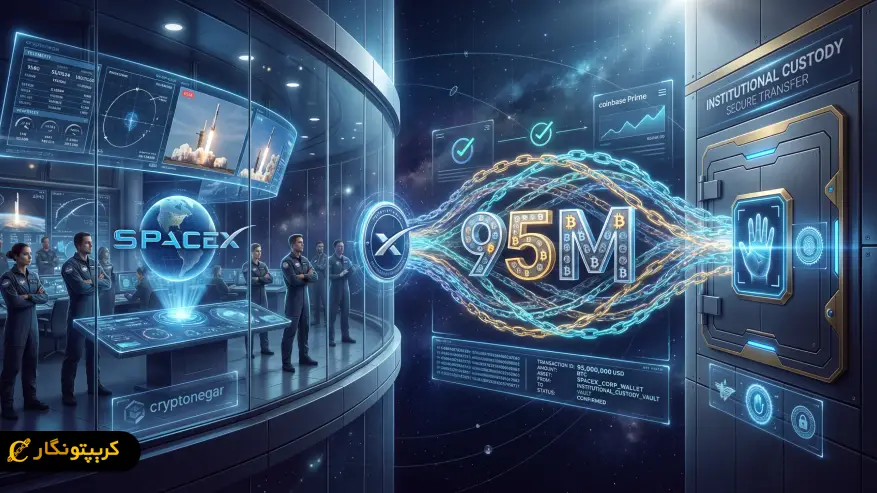 انتقال حیرت‌انگیز ۹۵ میلیون دلار بیت کوین توسط اسپیس ایکس؛ پشت‌پرده مدیریت خزانه ایلان ماسک چیست؟