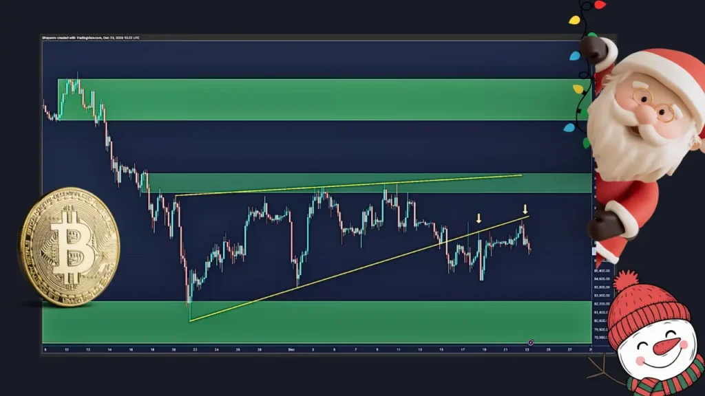 کریسمس سرنوشت‌ساز بیت‌کوین؛ نوسانات بازار در آستانه تغییر بزرگ!