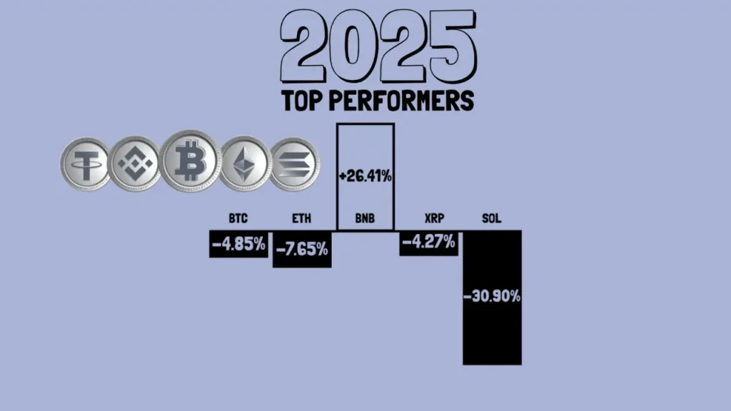 آلت کوینی که در ۲۰۲۵ بازار را شوکه کرد؛ بایننس کوین برنده بی‌رقیب پنج ارز برتر!
