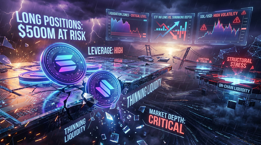 هشدار جدی به معامله‌گران سولانا: نیم میلیارد دلار موقعیت لانگ در آستانه انفجار لیکوییدیشن!