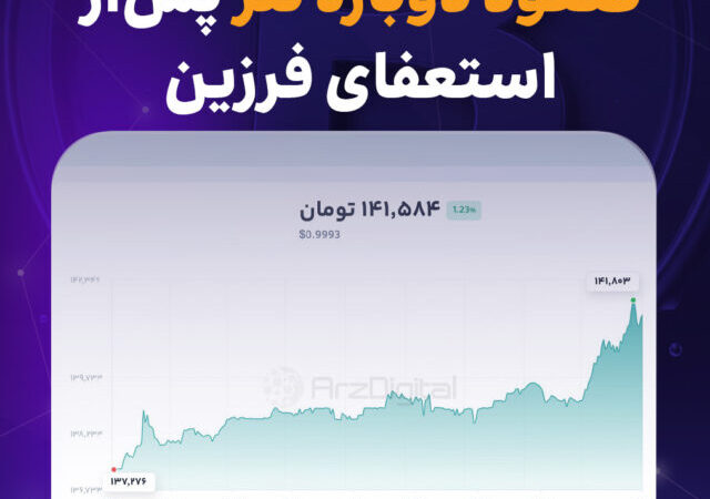 صعود دوباره تتر پس‌از استعفای فرزین