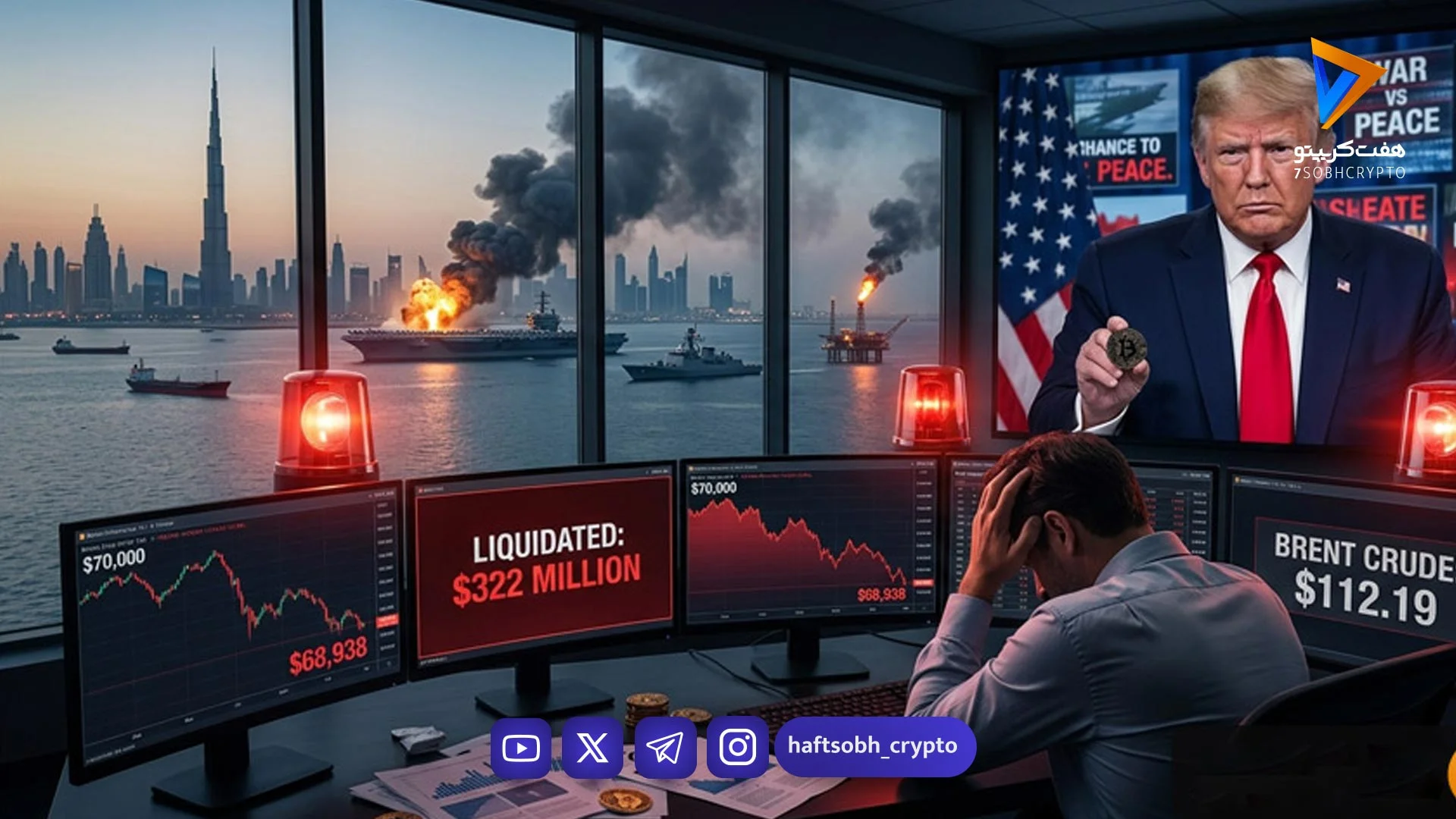 بیت‌کوین در آتش تنگه هرمز سوخت؛ ۳۲۲ میلیون دلار دود شد - اخبار ارز دیجیتال