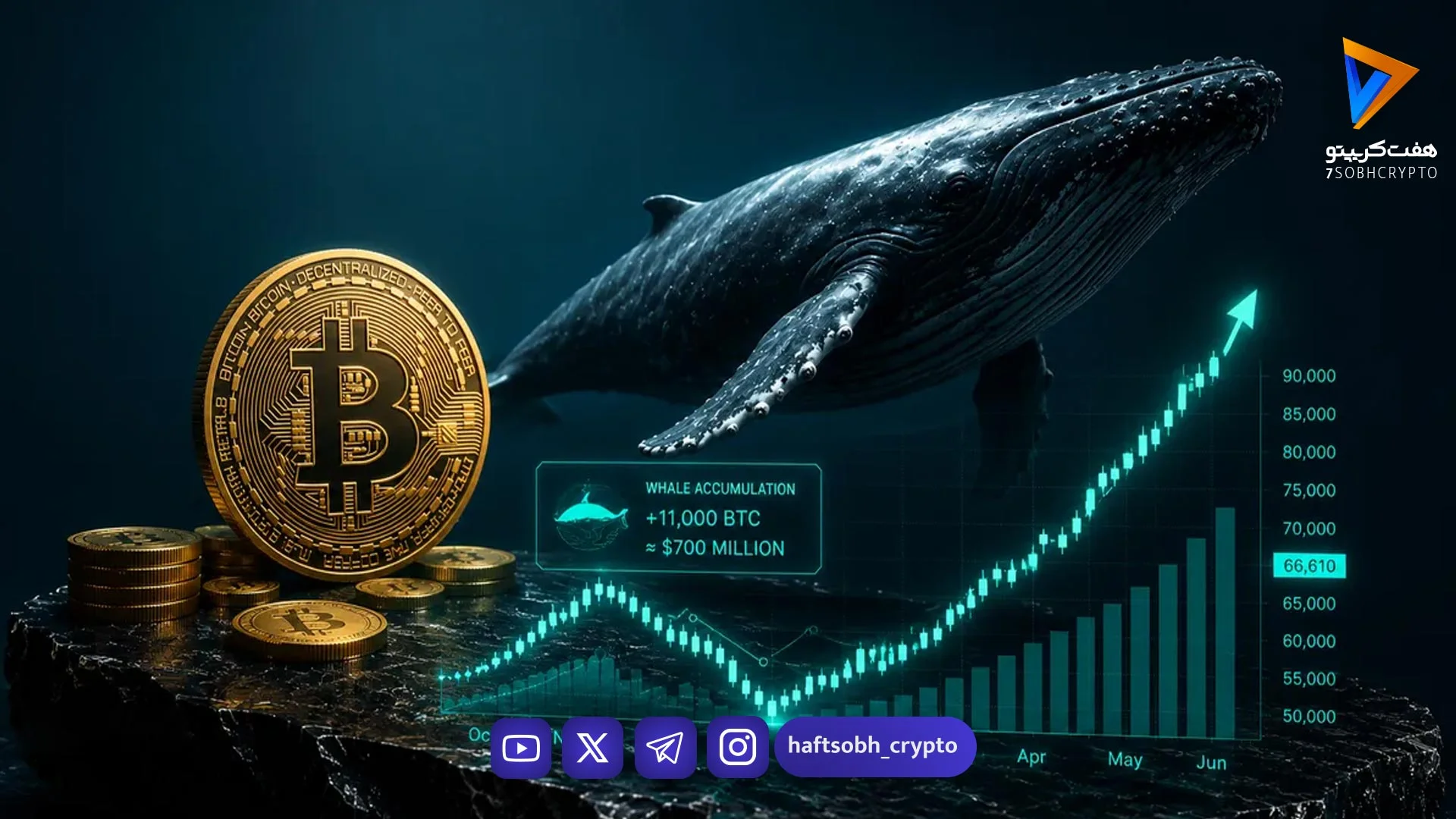 خرید ۷۰۰ میلیون دلاری نهنگ‌ها؛ بیت کوین در آستانه جهش قیمتی جدید است؟ - اخبار ارز دیجیتال